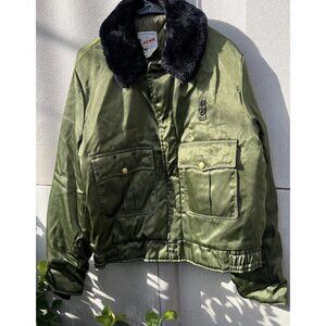 Vintage Butwin Men’s Sz 40 Sheriff Police Bomber Jacket Faux Fur Collar 70s RARE